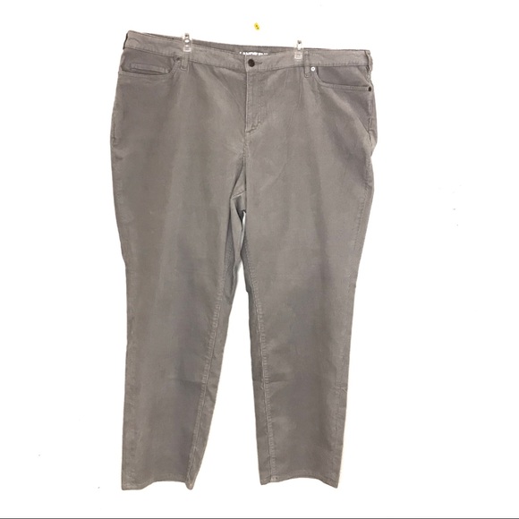 NWT Lands’ End Gray Corduroy Pants Slim Leg - Picture 2 of 7